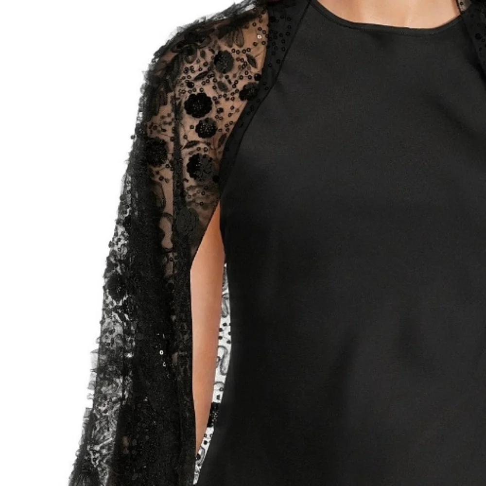 Cezanne Black Sequin Evening Shoulder Wrap Shawl